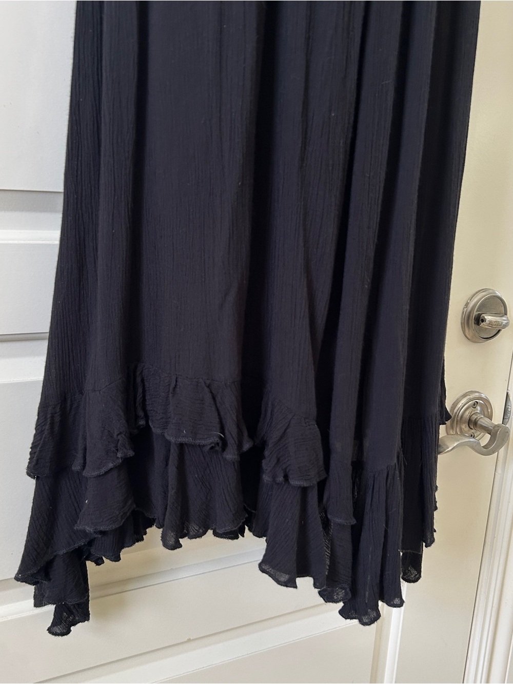 FREE PEOPLE "Adella" Maxi Slip Dress With Lace Top, Black, Size S, EUC - Picture 6 of 9